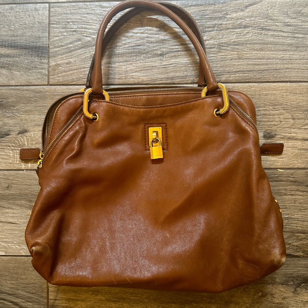 Marc Jacobs padlock cognac leather bag